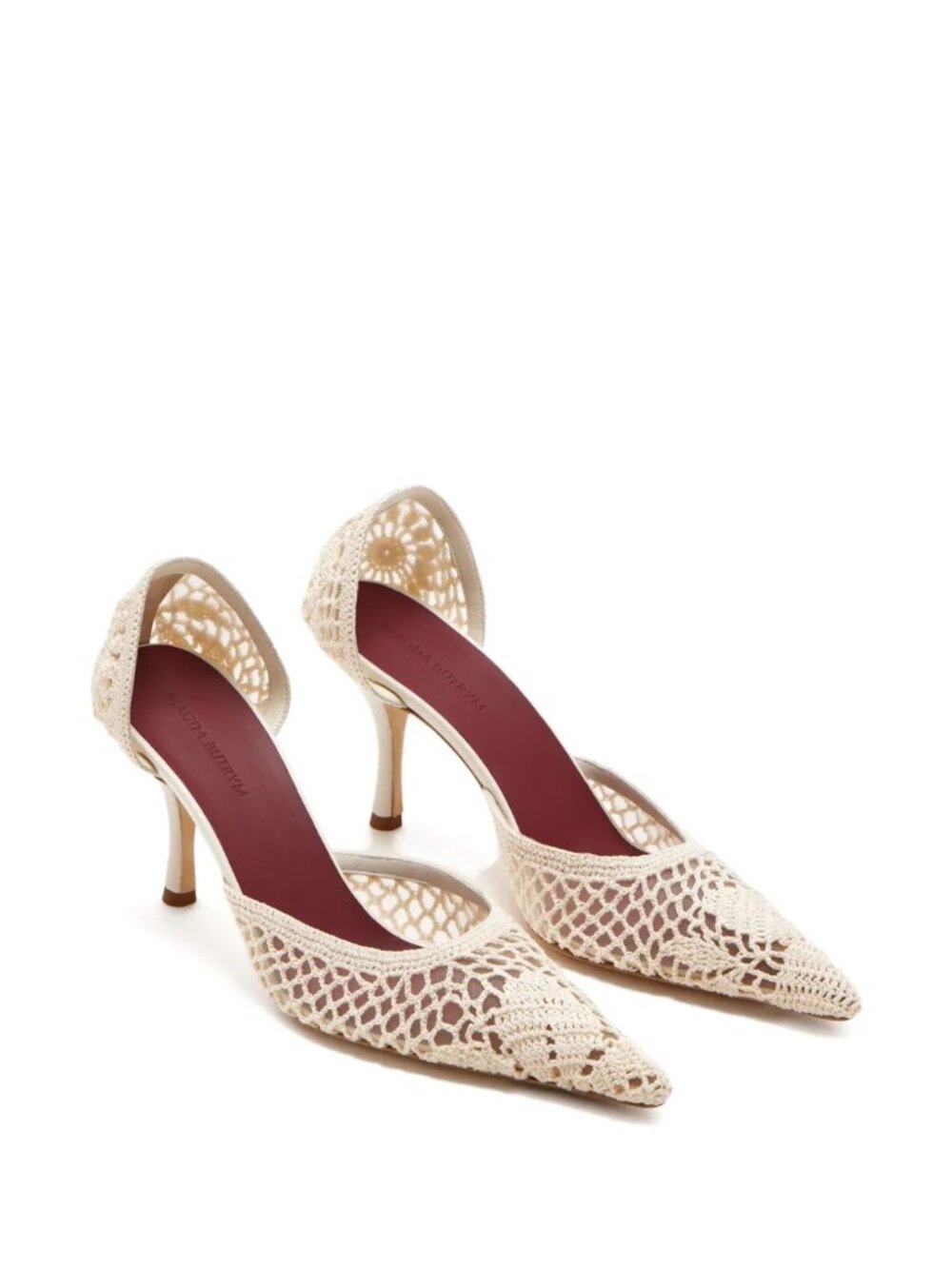 NWT Magda Butrym 115mm Crochet pumps size 39 ivory cream knit bridal